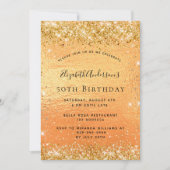 Birthday Gold Glitzer glamourös Einladung (Vorderseite)
