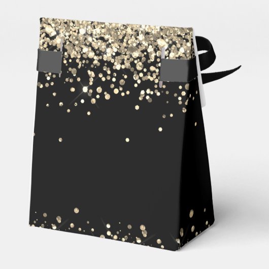 Birthday Gold Glitzer Monogram Script Vielen Dank Geschenkschachtel (Rückseite)