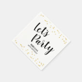 Birthday Gold Imitats Foil Confetti White Let's Pa Serviette (Ecke)