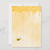 Birthday goldbumble Bienen Sonnenblumen Glitzer Einladung (Rückseite)