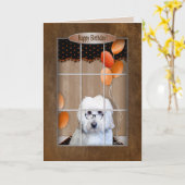 Birthday - Golden Doodle - Window - Balloons Karte (Gelbe Blume)