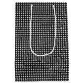 Birthday Golden Retriever auf Gingham Mittlere Geschenktüte (Rückseite)