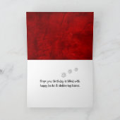 Birthday Golden Retriever auf Red Leather Karte (Innenseite)