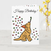 Birthday Golden Retriever Cartoon Karte (Gelbe Blume)