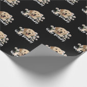Birthday Golden Retriever in Black Geschenkpapier (Ecke)