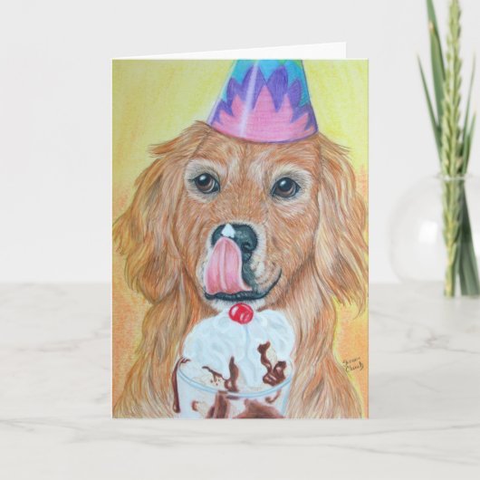 Birthday Golden Retriever Karte (Vorderseite)