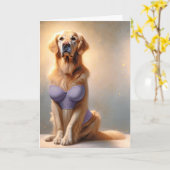Birthday Golden Retriever Lingerie Karte (Gelbe Blume)