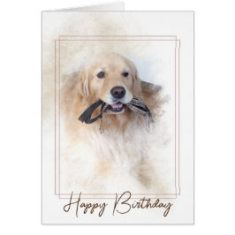 Birthday Golden Retriever mit Leash