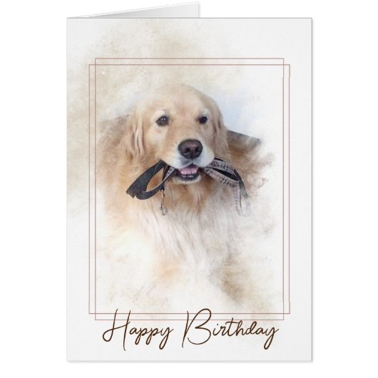 Birthday Golden Retriever mit Leash (Vorne)