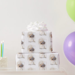 Birthday Golden Retriever mit Leash Geschenkpapier