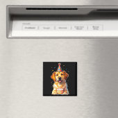 Birthday Golden Retriever, Party Dog Magnet (In Situ (Geschirrspüler))