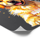 Birthday Golden Retriever, Party Dog  Poster (Ecke)