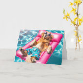 Birthday Golden Retriever Pool Matratze Karte (Gelbe Blume)