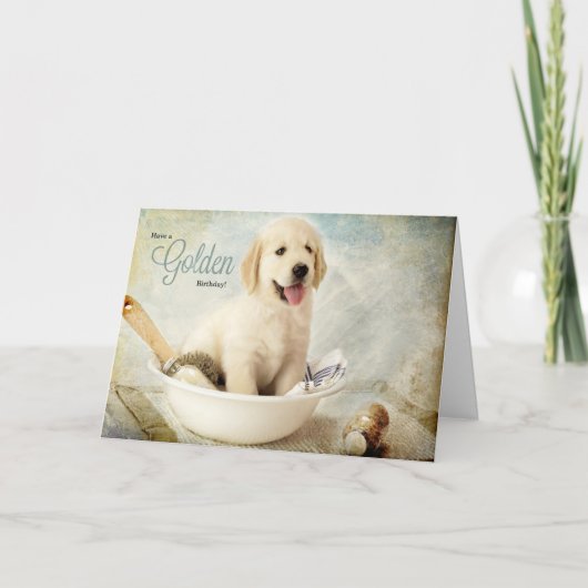 Birthday Golden Retriever Puppy Wellness-Center Th Karte (Vorderseite)