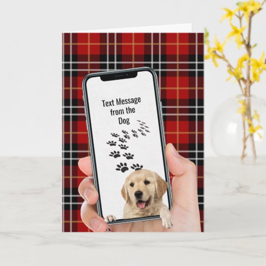 Birthday Golden Retriever SMS Handy Karte (Gelbe Blume)