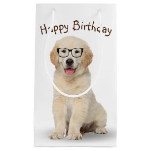 Birthday Golden Retriever Welpe mit Brille Kleine Geschenktüte