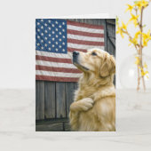 Birthday Golden Retriever With Flag Karte (Gelbe Blume)