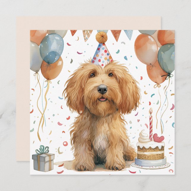 Birthday Goldendoodle Dog (Vorne/Hinten)