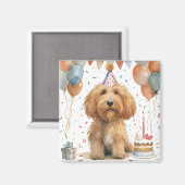 Birthday Goldendoodle Dog Magnet (Vorderseite/Rückseite)