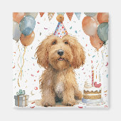 Birthday Goldendoodle Dog Magnet (Vorne)