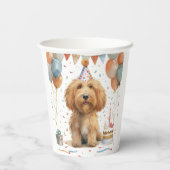 Birthday Goldendoodle Dog Pappbecher (Rückseite)