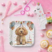 Birthday Goldendoodle Dog Pappteller (Party)