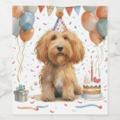 Birthday Goldendoodle Dog Weinetikett (Einzelnes Label)