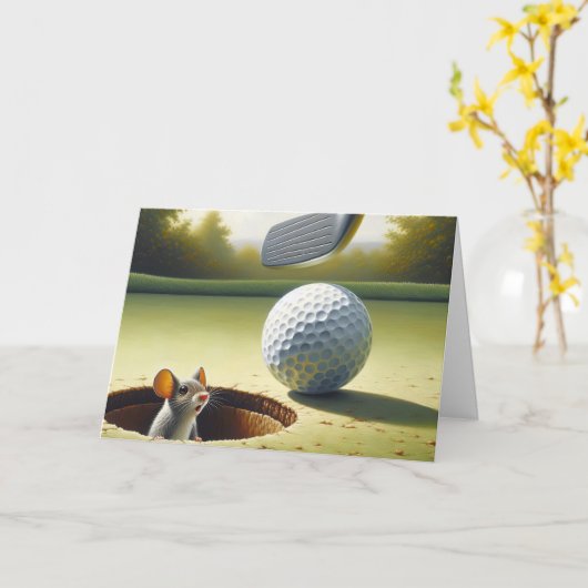 Birthday Golf Ball and Mouse Karte (Gelbe Blume)