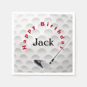 Birthday Golf Ball & Club Serviette