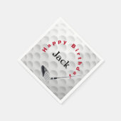 Birthday Golf Ball & Club Serviette (Ecke)