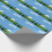 Birthday Golf Ball im Gras Geschenkpapier (Ecke)