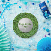 Birthday Golf Ball on Grass Paper Plate Pappteller (Party)