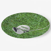 Birthday Golf Ball und Club Pappteller (Schrägansicht)