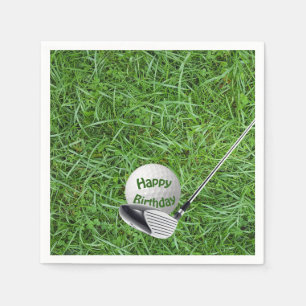 Birthday Golf Ball und Club Serviette