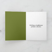 Birthday Golf Ball Weinglas mit Gold Putter Karte (Innenseite)