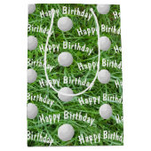 Birthday Golf Balls auf Grass Medium Geschenktasch Mittlere Geschenktüte (Vorderseite)