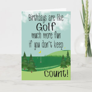 Birthday Golf Course Spaß Geburtstagskarte Karte