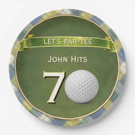  Birthday Golf / Golfing / Golfer Theme Pappteller (Vorderseite)