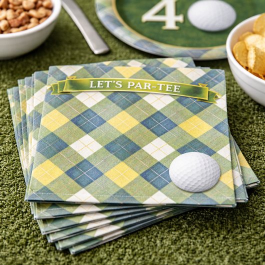 Birthday Golf Theme Let's Par-tee Serviette