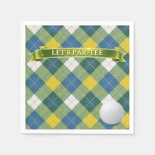 Birthday Golf Theme Let's Par-tee Serviette (Vorderseite)