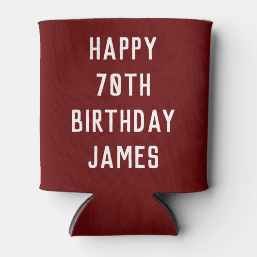 Birthday Golfer 70. Eleganter Burgund Vater Stilvo Dosenkühler (Vorderseite)