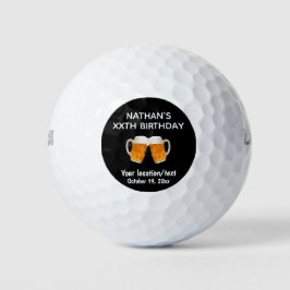 Birthday Golfer Age Beer Cheer Golfball