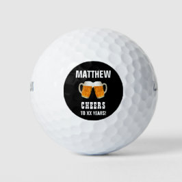 Birthday Golfer Beer Cheers Fun Golfball