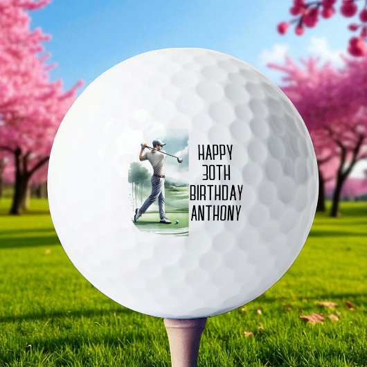 Birthday Golfer Funny 30. Happy Vater Golf Balls Golfball
