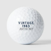 Birthday Golfer Funny 40. Navy Blue Black Golfball (Vorderseite)
