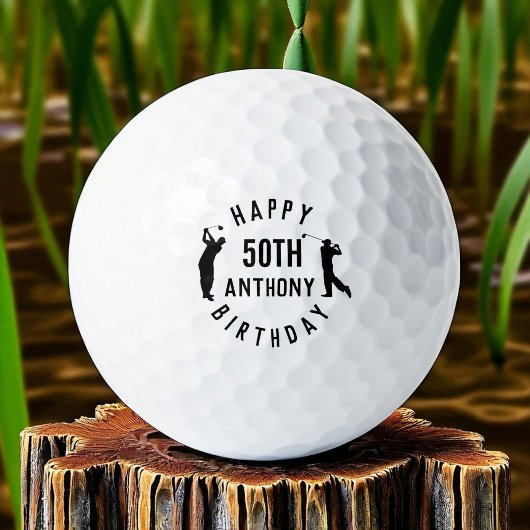 Birthday Golfer Funny 50. Happy Vater Golf Balls Golfball
