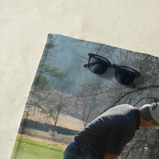 Birthday Golfer Funny 80. Happy Par Foto Strandtuch (Beispiel)