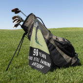 Birthday Golfer Funny 90. Happy Vater Par Foto Golfhandtuch (Gras)