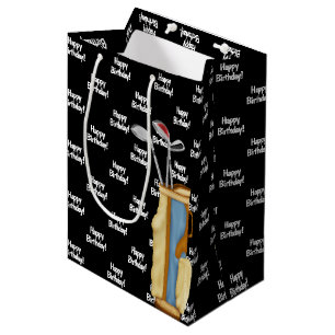 Birthday Golftasche in schwarz Mittlere Geschenktüte