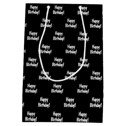 Birthday Golftasche in schwarz Mittlere Geschenktüte (Rückseite)